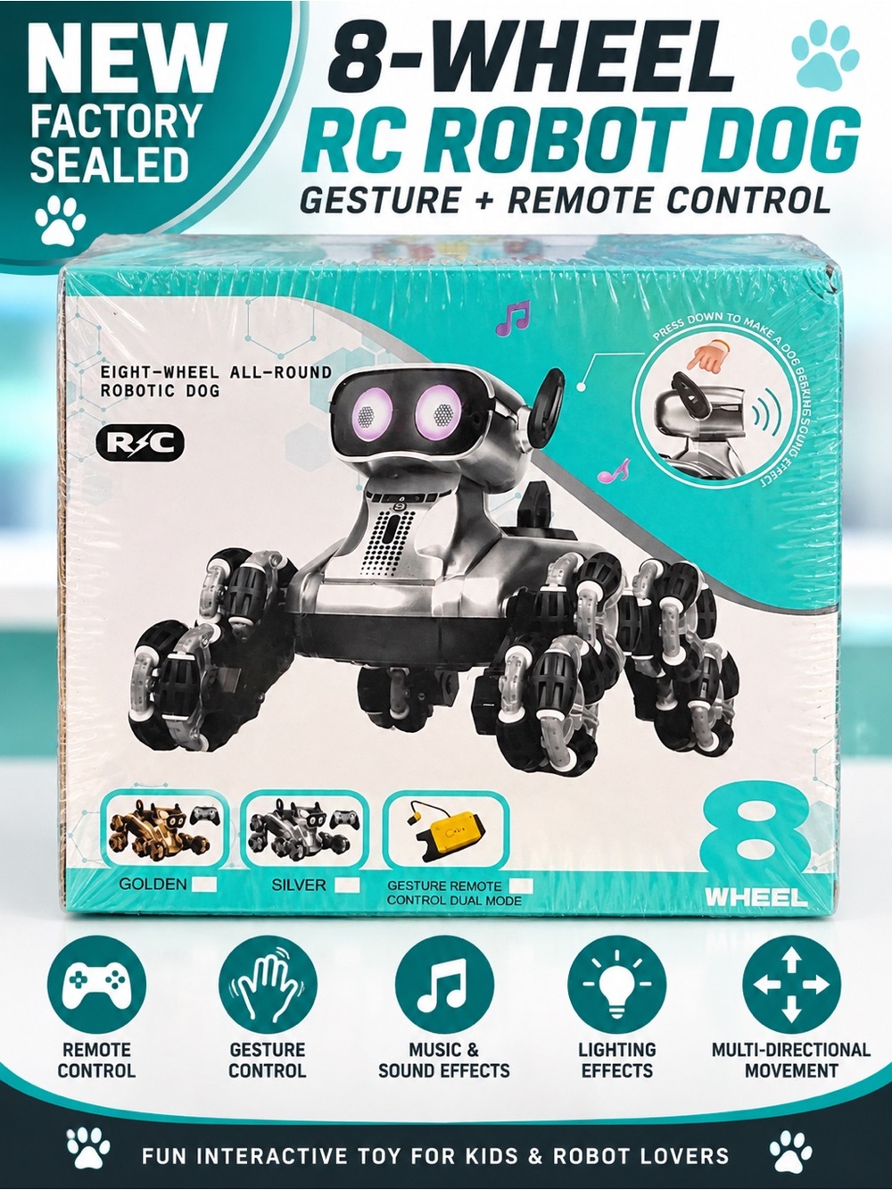 8WD RC Robot Dog Gesture Control Remote Stunt Toy NEW SEALED IN BOX